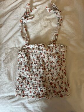 abercrombie and fitch smocked tank top with oranges xs